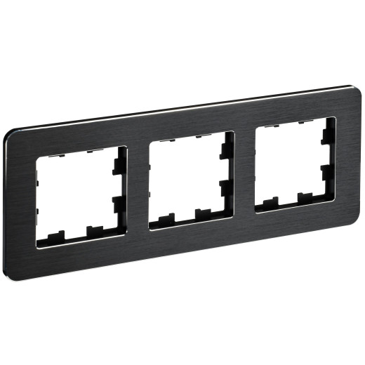 BRITE Рамка 3-мест. РУ-3-1-Бр металл черн. RE AL IEK