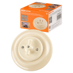 TDM Выключатель скрытой установки фарфоровый поворотный с ручкой (бантик) 10А сл. кость «Болонь»