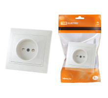 TDM Розетка 2П с защ. шт. 10А 250В белая 