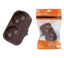 TDM Блок на 2 гнезда 2П б/з плоский 6А 250B 