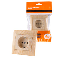 TDM Розетка 2П+З 16А 250В сосна 