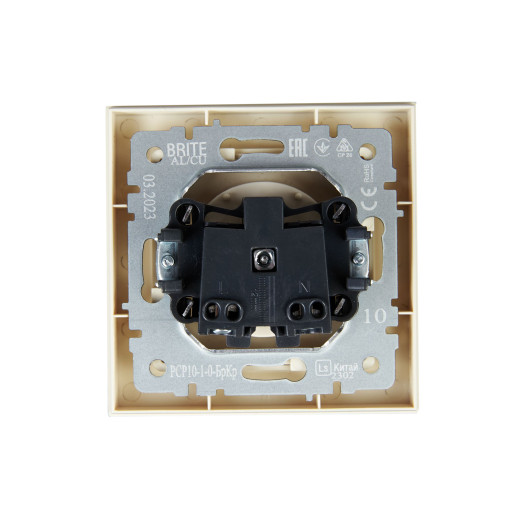 BRITE Роз. без з/к/ш 10А в сб. РСР10-1-0-БрКр беж. IEK