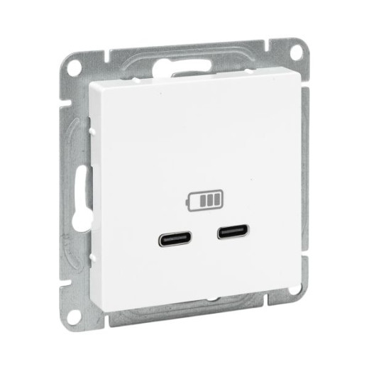 Механизм розетки USB-C - 2шт, белый Эпика EKF