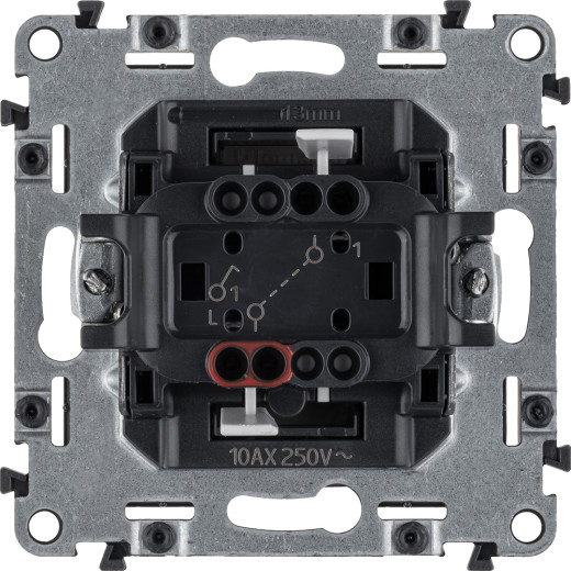 Valena ALLURE.Выключатель 10АХ 250В с лицевой панелью.Безвинтовые зажимы.Слоновая кость