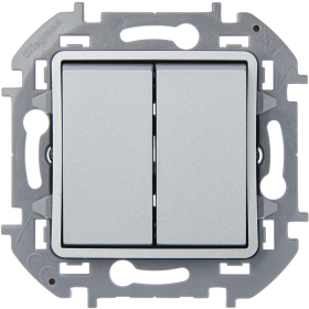 Legrand/Daccord INSPIRIA Алюминий Переключатель двухклавишный 10 AX - 250 В.