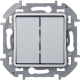 Переключатель двухклавишный - Legrand Inspiria - 10A 250В безвинтовые зажимы - алюминий