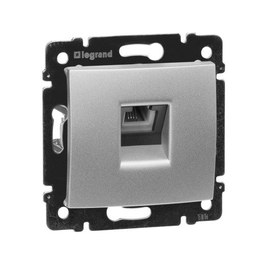 Розетка телефонная RJ11 - Legrand Valena - алюминий