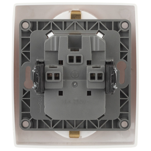 Розетка ЭРА Серия 12 12-2104-01 двойная с заземлением 2X2P+E Schuko со шторками 16A-250В IP20 белый