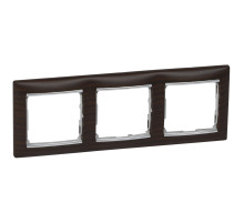 Legrand Valena Classic Темное дерево/Серебро Рамка 3-ая.