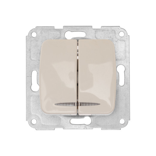 DEA Выключатель 2кл (инд) с/у 10А меx. Беж KRANZ