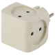 Разветвитель электрический ЭРА SP-4-I на 4 розетки без заземления 16А слоновая кость