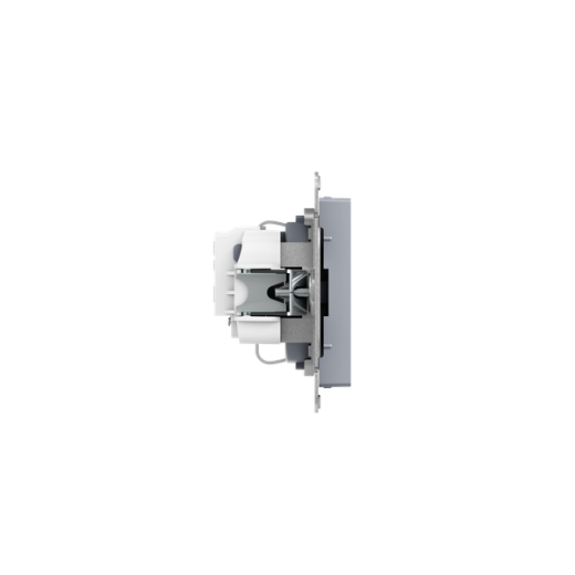 Механизм розетки, 16А, с заземлением, без шторок, алюминий Эпика EKF