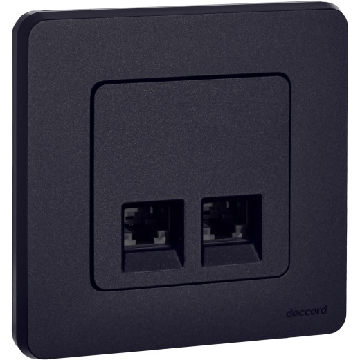 Розетка компьютерная двойная RJ45 категория 6 UTP - Legrand/Daccord Inspiria - антрацит