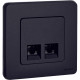 Розетка компьютерная двойная RJ45 категория 6 UTP - Legrand/Daccord Inspiria - антрацит