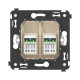 Компьютерная розетка RJ-45 в стену, кат.6А двойная, Avanti, ванильная дымка