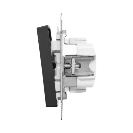 Механизм выключателя, двухклавишный, кнопочный, чёрный Эпика EKF