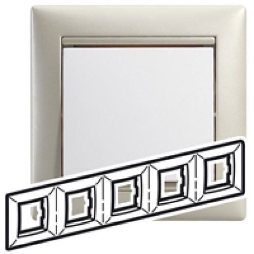 Рамка 5 постов - Legrand Valena - жемчужный