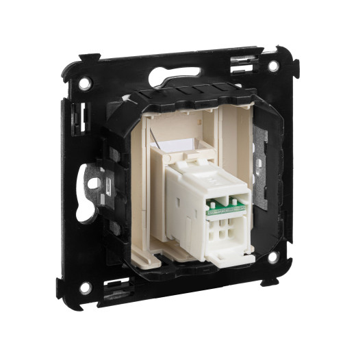 Компьютерная розетка RJ-45 в стену, кат.6А одинарная, Avanti, ванильная дымка