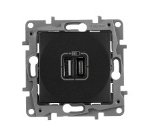 Legrand ETIKA Антрацит Зарядка USB A-C.