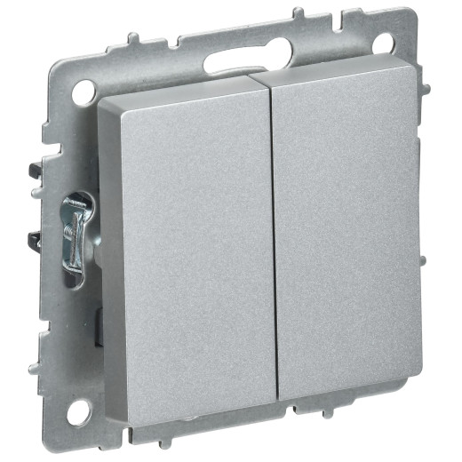 BRITE Выключ. 2-кл. перекр. 10А ВС10-2-3-БрА алюм. IEK