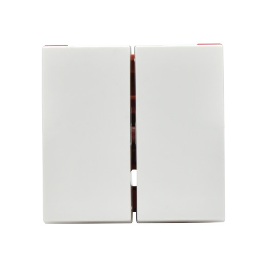 ВК1-22-00-П Выключатель двухклавишный (на 2 модуля) ПРАЙМЕР белый IEK