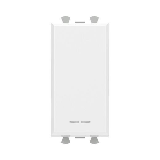 Выключатель двухполюсный одноклавишный модульный, Avanti, белое облако, 1 модуль