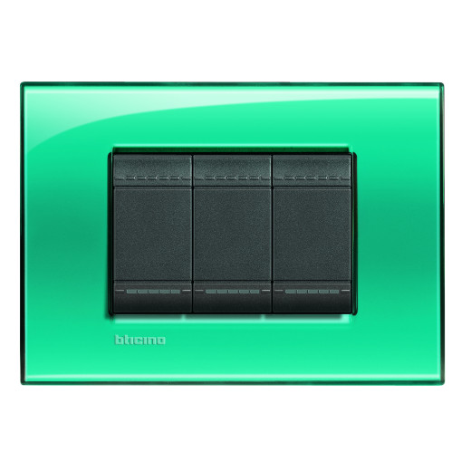 Livinglight Рамка прямоугольная, 3 модуля, цвет зелёный