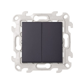 Simon 24 Графит Двухклавишный кнопочный выключатель 10A 250В