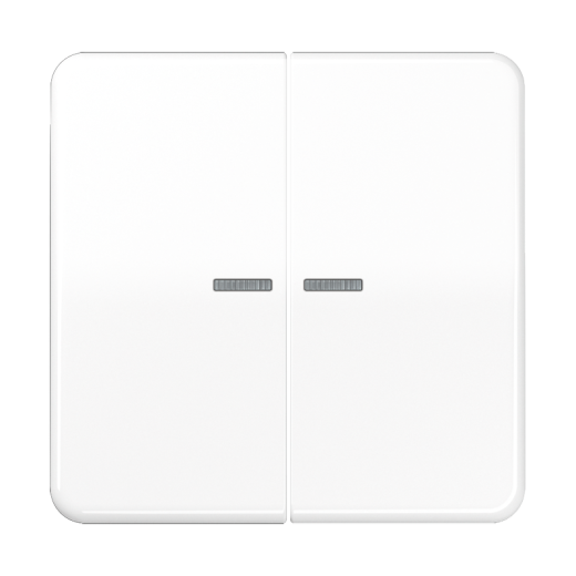 Клавиши для сдвоенных выключателей с подсветкой, белые