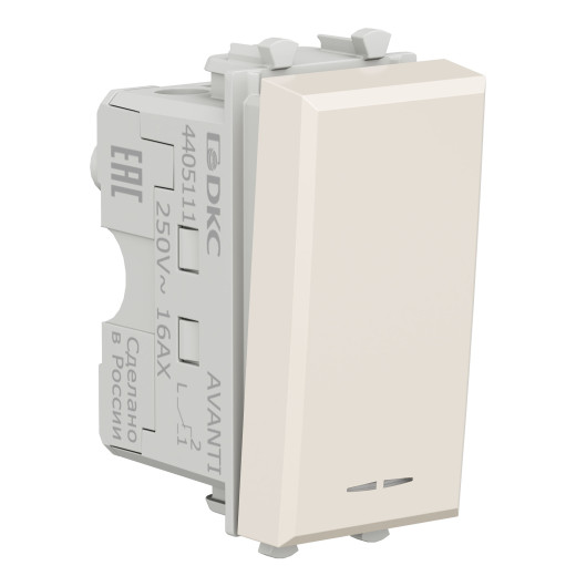 Переключатель модульный, Avanti, ванильная дымка, 1 модуль