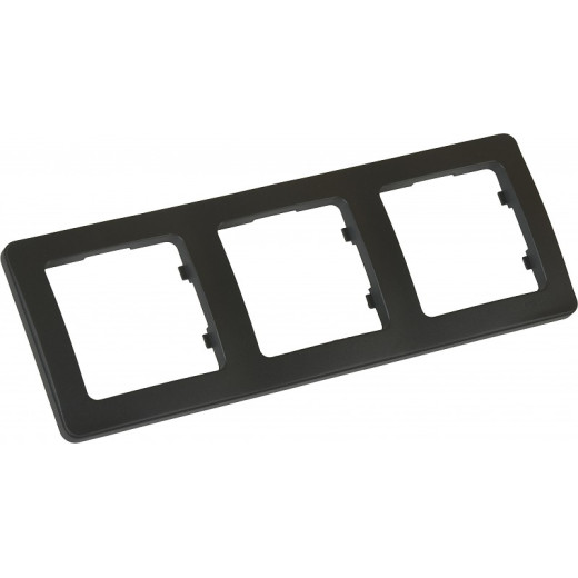Р403-08 Рамка трёхместная, скрытой установки, цвет черный