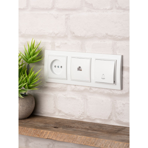 Минск Рамка 3-местная горизонтальная белая EKF Basic