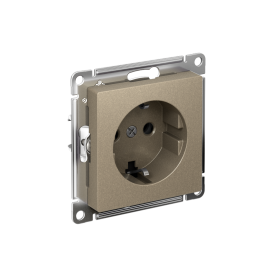 Systeme Electric AtlasDesign Шампань Розетка с заземлением, 16А, мех., быстрозажим. клем.