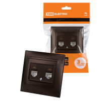 TDM Розетка компьютерная двойная RJ45 шоколад 