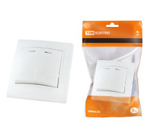 TDM Выключатель 2 кл. с подсветкой 10А белый 