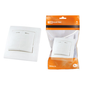 TDM Выключатель 2 кл. с подсветкой 10А белый 