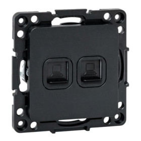 EKF Стокгольм Механизм Розетки RJ-45 2-местной черный.