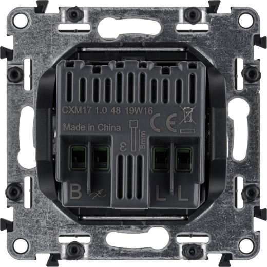 Valena LIFE.Светорегулятор с поворотной ручкой универсальный 300Вт без нейтрали.С лицевой панелью.Слоновая кость