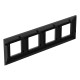 Рамка 4 поста (8 мод.), Avanti, черный квадрат