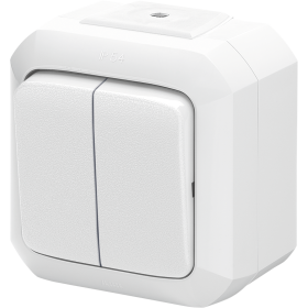 ABB Variant+ Белый Выключатель двухклавишный, IP54