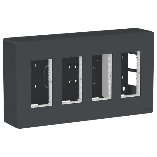 UNICA SYSTEM+ БЛОК открытой установки 4х2 антрацит