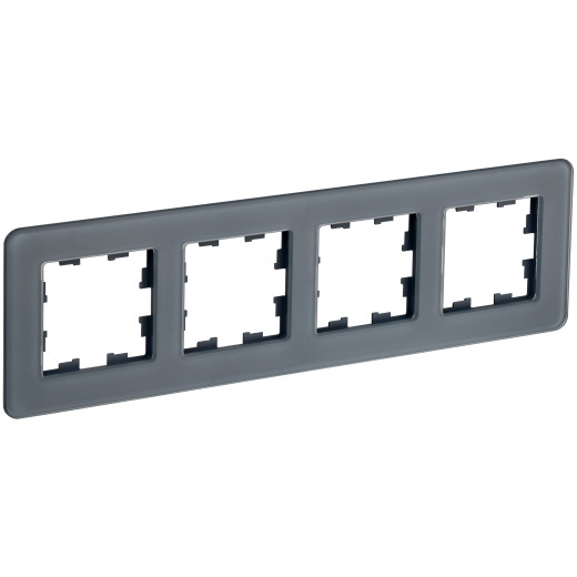 BRITE Рамка 4-мест. РУ-4-2-Бр стекло графит RE IEK