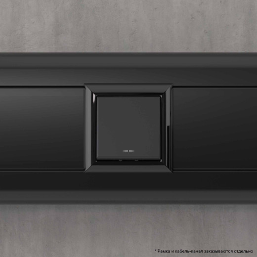 Кнопка одноклавишная модульная, Avanti, черный матовый, 2 модуля