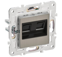 IEK SKANDY Никель Розетка компьютерная двойная RJ45 кат.6 SK-K04N