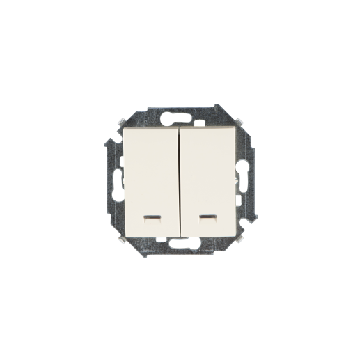 Simon 15 Бежевый Выключатель 2-кл с подсветкой, 16А, 250В, винт.заж.