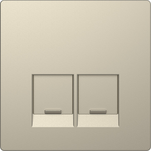 MERTEN D-Life ЦЕНТР. НАКЛАДКА д/2-х мод. разъемов, пол. д/надписи SE, САХАРА