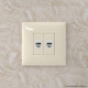 Телефонная розетка RJ-12 без шторки в стену двойная, Avanti, ванильная дымка