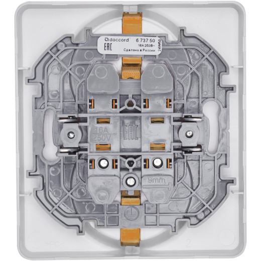 Розетка двойная с заземлением - Legrand/Daccord Inspiria - без шторок в сборе 16А 250В винтовые зажимы - белый