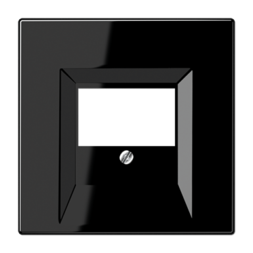 Крышка для ТАЕ и USB розеток, фиксация винтом, термопласт, черный, LS990