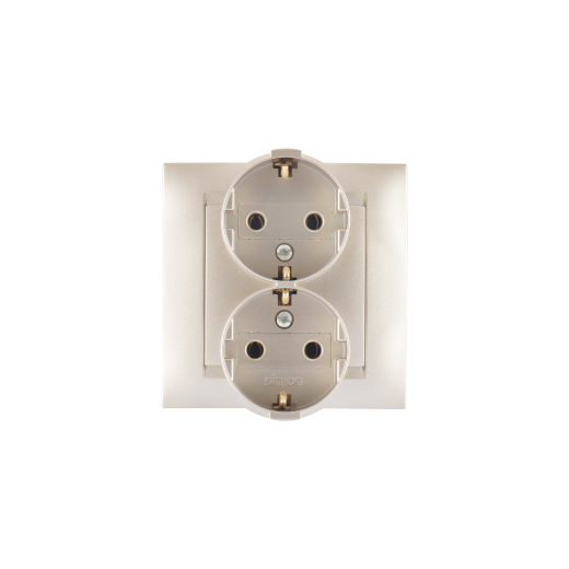 Simon 15 Шампань Розетка 2-я 2Р+Е Schuko, 16А, 250В, винт.заж.